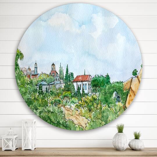Designart - White House With Red Roof In The Countryside